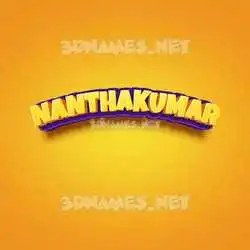 nanthakumar in Orange Toon style - 3D name wallpaper