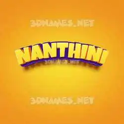 nanthini in Orange Toon style - 3D name wallpaper
