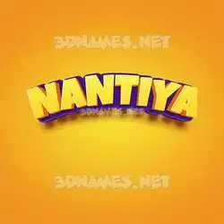 nantiya in Orange Toon style - 3D name wallpaper