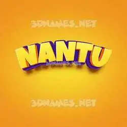 nantu in Orange Toon style - 3D name wallpaper