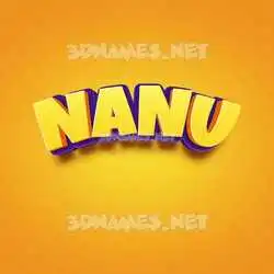 nanu in Orange Toon style - 3D name wallpaper