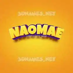 naomae in Orange Toon style - 3D name wallpaper