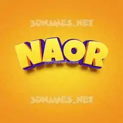 naor in Orange Toon style - 3D name wallpaper