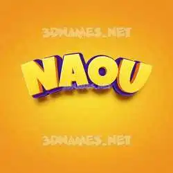 naou in Orange Toon style - 3D name wallpaper