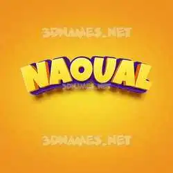 naoual in Orange Toon style - 3D name wallpaper