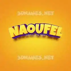 naoufel in Orange Toon style - 3D name wallpaper