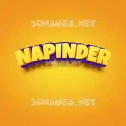 napinder in Orange Toon style - 3D name wallpaper