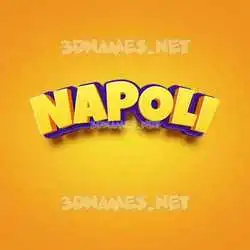 napoli in Orange Toon style - 3D name wallpaper
