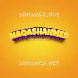 naqashahmed in Orange Toon style - 3D name wallpaper