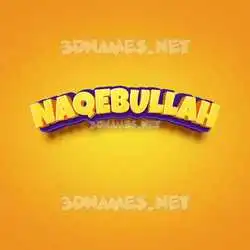 naqebullah in Orange Toon style - 3D name wallpaper