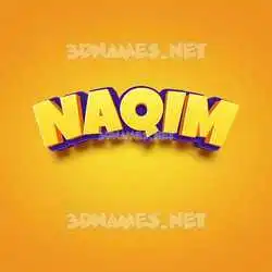 naqim in Orange Toon style - 3D name wallpaper