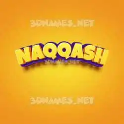 naqqash in Orange Toon style - 3D name wallpaper