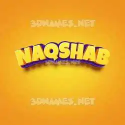 naqshab in Orange Toon style - 3D name wallpaper