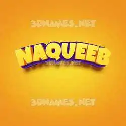 naqueeb in Orange Toon style - 3D name wallpaper