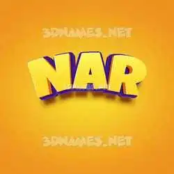 nar in Orange Toon style - 3D name wallpaper