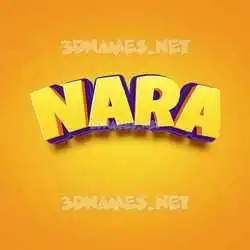 nara in Orange Toon style - 3D name wallpaper