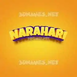 narahari in Orange Toon style - 3D name wallpaper