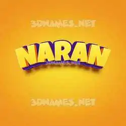naran in Orange Toon style - 3D name wallpaper