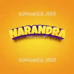 narandra in Orange Toon style - 3D name wallpaper