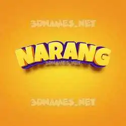 narang in Orange Toon style - 3D name wallpaper