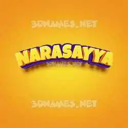 narasayya in Orange Toon style - 3D name wallpaper