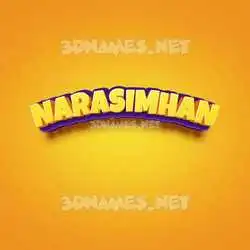 narasimhan in Orange Toon style - 3D name wallpaper