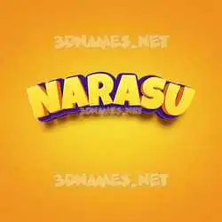 narasu in Orange Toon style - 3D name wallpaper
