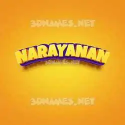 narayanan in Orange Toon style - 3D name wallpaper