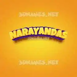 narayandas in Orange Toon style - 3D name wallpaper