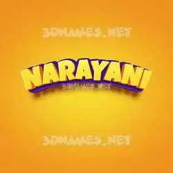 narayani in Orange Toon style - 3D name wallpaper