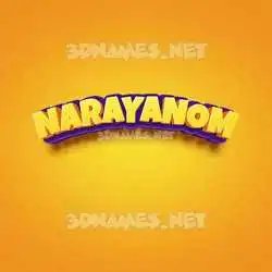 narayanom in Orange Toon style - 3D name wallpaper