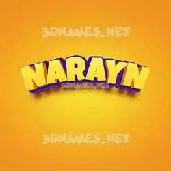 narayn in Orange Toon style - 3D name wallpaper