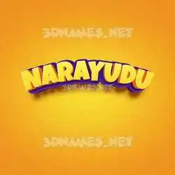 narayudu in Orange Toon style - 3D name wallpaper