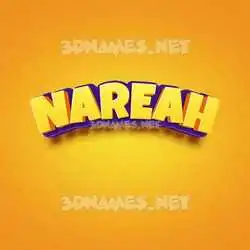 nareah in Orange Toon style - 3D name wallpaper