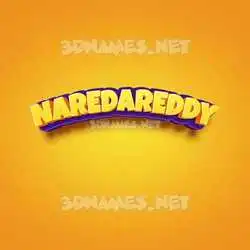 naredareddy in Orange Toon style - 3D name wallpaper