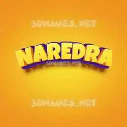 naredra in Orange Toon style - 3D name wallpaper