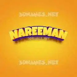 nareeman in Orange Toon style - 3D name wallpaper