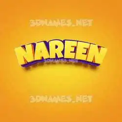 nareen in Orange Toon style - 3D name wallpaper