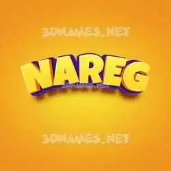 nareg in Orange Toon style - 3D name wallpaper