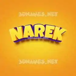 narek in Orange Toon style - 3D name wallpaper