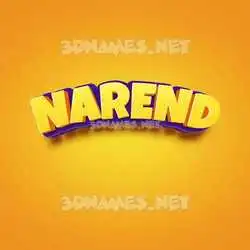narend in Orange Toon style - 3D name wallpaper