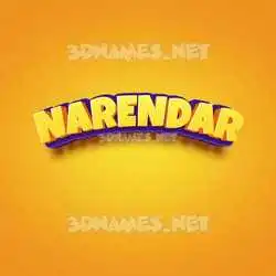 narendar in Orange Toon style - 3D name wallpaper