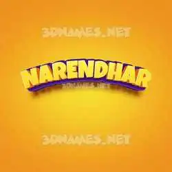 narendhar in Orange Toon style - 3D name wallpaper