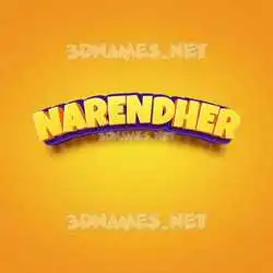 narendher in Orange Toon style - 3D name wallpaper