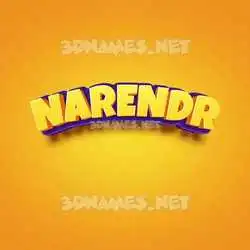 narendr in Orange Toon style - 3D name wallpaper
