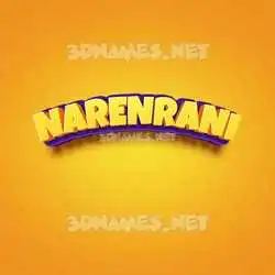 narenrani in Orange Toon style - 3D name wallpaper