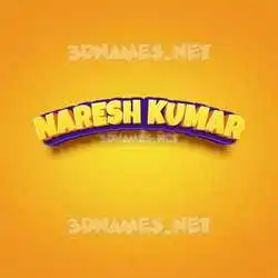 naresh kumar in Orange Toon style - 3D name wallpaper