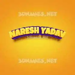 naresh yadav in Orange Toon style - 3D name wallpaper