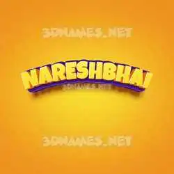 nareshbhai in Orange Toon style - 3D name wallpaper