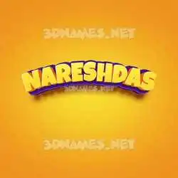 nareshdas in Orange Toon style - 3D name wallpaper